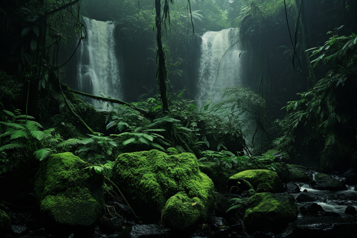 enchanted forest waterfall